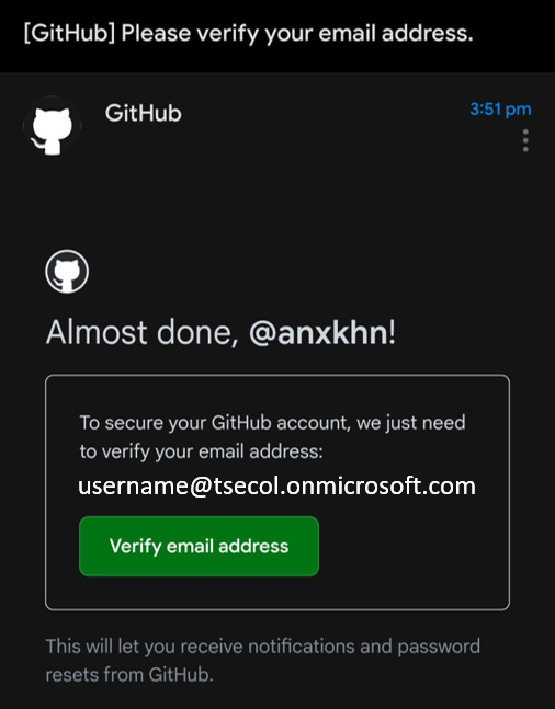 Github Email Verificaton