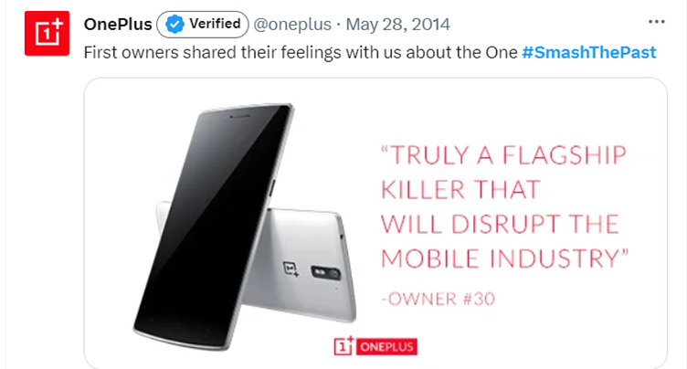 OnePlus’s #SmashThePast Twitter campaign.